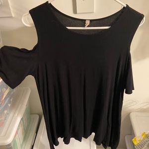 Pink blush cold shoulder maternity top